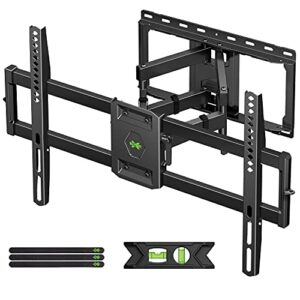usx mount full motion tv wall mount for most 47-84 inch flat screen/led/4k tv, tv mount bracket dual swivel articulating tilt 6 arms, max vesa 600x400mm, holds up to 132lbs, fits 8” 12” 16″ wood studs