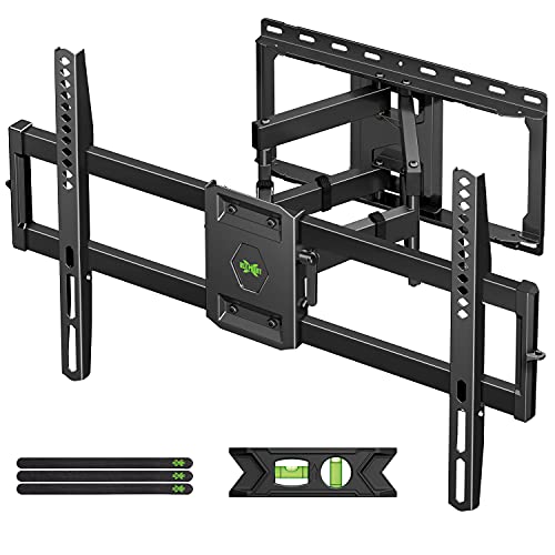 USX MOUNT Full Motion TV Wall Mount for Most 47-84 inch Flat Screen/LED/4K TV, TV Mount Bracket Dual Swivel Articulating Tilt 6 Arms, Max VESA 600x400mm, Holds up to 132lbs, Fits 8” 12” 16" Wood Studs