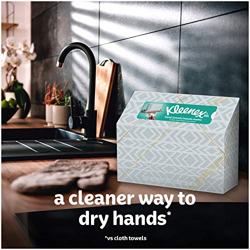 Kleenex Disposable Paper Hand Towels, Paper Hand Towels for Bathroom, 6 Boxes, 60 Hand Towels per Box (360 Total Towels)