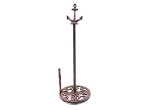hampton nautical rustic copper cast iron anchor paper towel holder 16″ – decorative anchor – nau