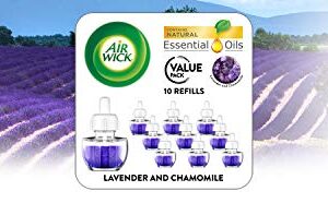 Air Wick Plug in Scented Oil Refill, 10ct, Lavender & Chamomile, Air Freshener, Essential Oils, Eco Friendly