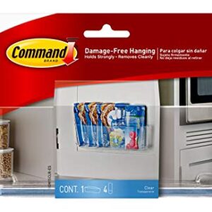 Command Large Caddy, Clear, with 4 Clear Indoor Strips, Organize Damage-Free