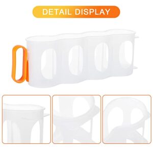 MANMAOHE 6 Pack Portable Soda Can Organizer for Refrigerator Shelves, Clear Plastic Fridge Soda Can Organizer with Removable Handle, Beer Can Racks, Refrigerator Storage Sliders