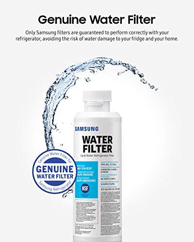 SAMSUNG Genuine Filter for Refrigerator Water and Ice, Carbon Block Filtration for Clean, Clear Drinking Water, 6-Month Life, HAF-CIN/EXP, 1 Pack