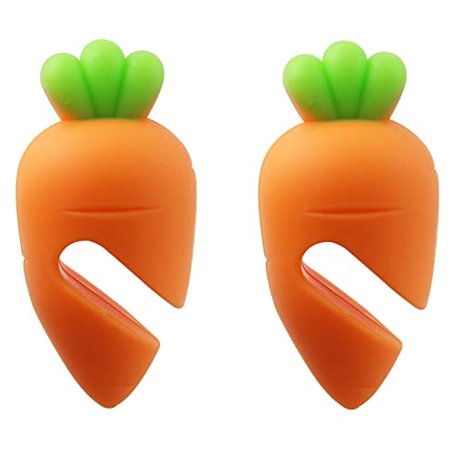 Pot Lid Lifter ZRM&E 2PCS Carrot Shape Spill-proof Lid Lifter for Soup Pot Kitchen Restaurant Tool, Silicone Heat Resistant Shelf, Keeping Lid Open Cooking Assistant, Spill-Proof Pot Lid Rack