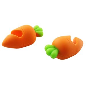 Pot Lid Lifter ZRM&E 2PCS Carrot Shape Spill-proof Lid Lifter for Soup Pot Kitchen Restaurant Tool, Silicone Heat Resistant Shelf, Keeping Lid Open Cooking Assistant, Spill-Proof Pot Lid Rack