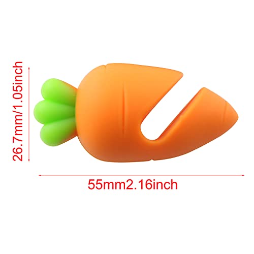 Pot Lid Lifter ZRM&E 2PCS Carrot Shape Spill-proof Lid Lifter for Soup Pot Kitchen Restaurant Tool, Silicone Heat Resistant Shelf, Keeping Lid Open Cooking Assistant, Spill-Proof Pot Lid Rack