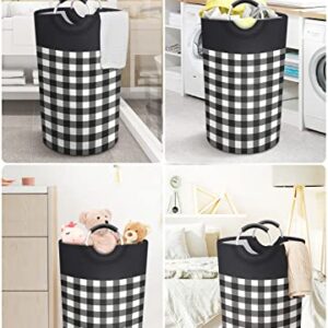 BlissTotes Large Laundry Basket Laundry Hamper Bag Washing Bin Clothes Bag Collapsible Tall With Handles Waterproof Travel Bathroom College Essentials Storage For College Dorm, Family (Black, L)