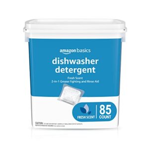 amazon basics dishwasher detergent pacs, fresh scent, 85 count (previously solimo)