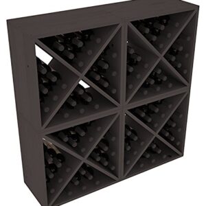 Wine Racks America Pine 96 Bottle Wine Cube. Black Stain