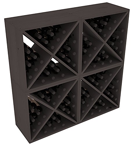 Wine Racks America Pine 96 Bottle Wine Cube. Black Stain