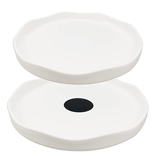 Lazy Susan Turntable Organizer for Cabinet Table 2Pack (9In+11In),Makeup Organizer,Spice Rack,Lazy Susan for Kitchen Organization,Bathroom Organizer,Desk Organizers-White