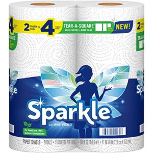 sparkle® tear-a-square® paper towels, 2 double rolls = 4 regular rolls, 2 count (pack of 1)