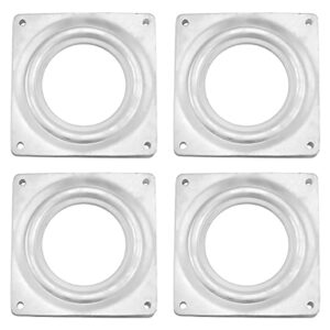 lazy susan turntable bearings 4 pcs 4 inch steel square rotating bearing swivel plate lazy susan hardware base parts kit for serving trays craft project makeup holder bookshelf