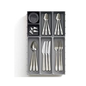 JIEQIJIAJU 7 Slots Silverware Tray for Drawer, Kitchen Drawer Organizer Utensils Holder Flatware Storage Tray Cutlery Organizer in Drawer for Forks and Spoons, Silverware Organizer Tray for Drawer