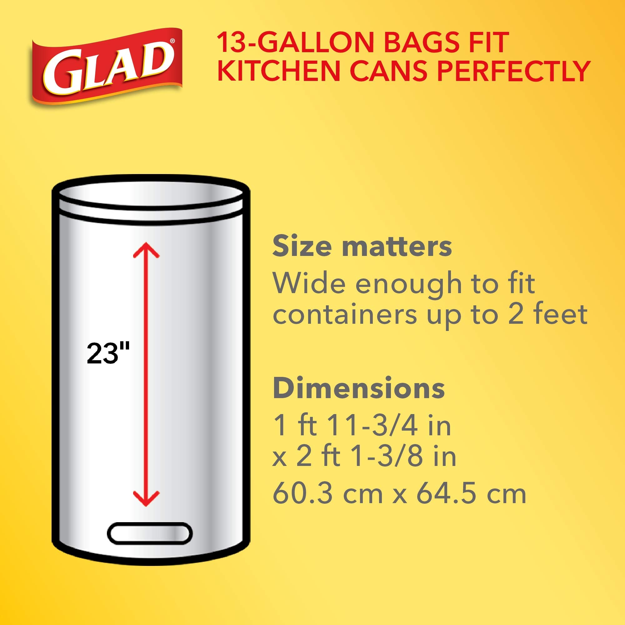 GLAD ForceFlex Tall Drawstring Trash Bags, 13 Gallon Grey Trash Bags for Tall Kitchen Trash Can, Fresh Clean with Febreze Freshness to Eliminate Odors, 80 Count - Packaging May Vary