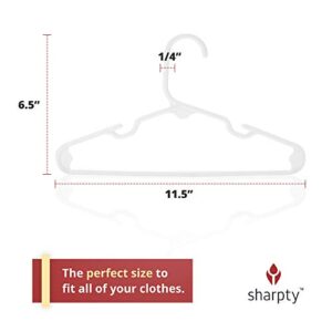Sharpty Kids Hangers Plastic, Children's Hangers Ideal for Everyday Standard Use, Baby Hangers Kids (White, 20 Pack)
