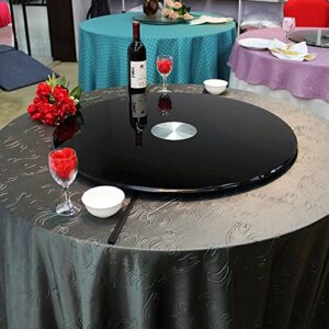 27inch black tempered glass lazy susan turntable for dining table, large swivel tray serving plate with flat polished edge, easy to clean (size : 68cm/27″)
