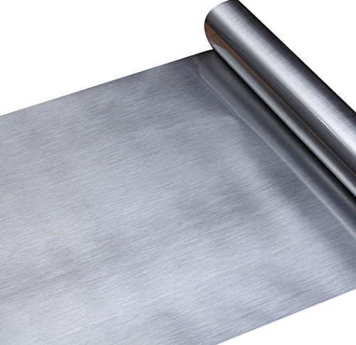 Walldecor1 Stainless Steel Contact Paper for Dishwasher Appliances Refrigerator Oven Fridge, Metal Covering Self Adhesive Shelf Drawer Liner, Dishwasher Cover (Silver, 11.8" x 78.7")