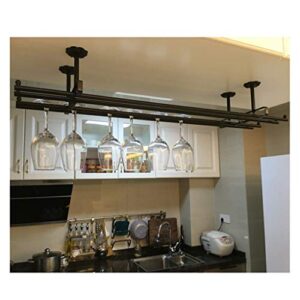 WXXGY Red Wine Glass Holder Simple Upside Down Home Wine Glass Holder Hanging Modern Goblet Holder Hanger Counter Bar Hanging Cup Holder/Double Row/80Cm