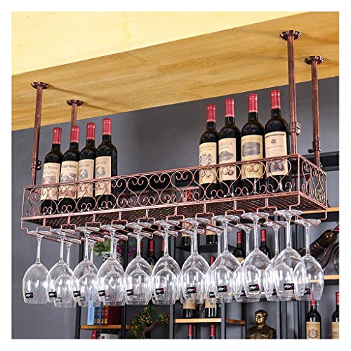 WXXGY Red Wine Glass Holder Household Hanging Wine Glass Holder Goblet Holder Red Wine Holder Bar Hanging Glass Holder European Hanging Glass Holder/Brown/80X25Cm