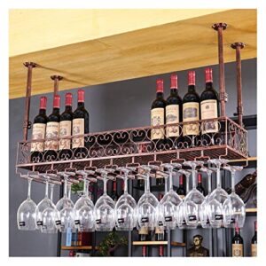wxxgy red wine glass holder household hanging wine glass holder goblet holder red wine holder bar hanging glass holder european hanging glass holder/brown/100x25cm