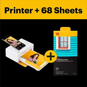 KODAK Dock Plus 4PASS Instant Photo Printer (4x6) + 90 Sheets Bundle