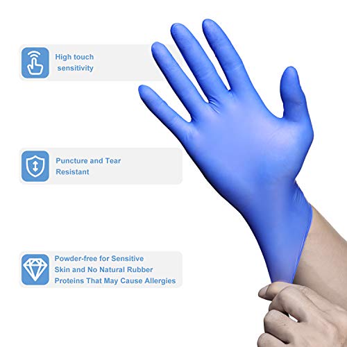 PEIPU Nitrile Gloves Disposable Gloves (Medium, 100-Count), 4 Mil,Powder Free, Cleaning Service Gloves, Latex Free