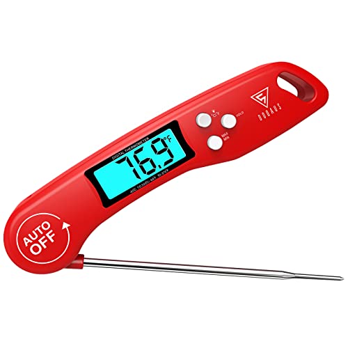 DOQAUS Digital Meat Thermometer, Instant Read Food Thermometer for Cooking, Kitchen Thermometer Probe with Backlit & Reversible Display, Cooking Thermometer Temperature for Turkey Grill BBQ Candy