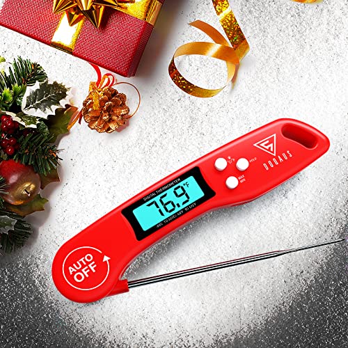 DOQAUS Digital Meat Thermometer, Instant Read Food Thermometer for Cooking, Kitchen Thermometer Probe with Backlit & Reversible Display, Cooking Thermometer Temperature for Turkey Grill BBQ Candy