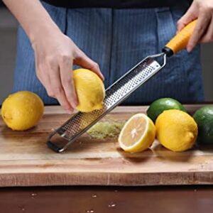 Deiss PRO Lemon Zester & Heavy Duty Cheese Grater & Vegetable Grater — Parmesan Cheese Lemon, Garlic, Nutmeg, Chocolate, Fruits, Vegetables, Ginger Grater - Cheese Shredder & Stainless Steel Grater