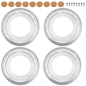 hoigon 4 pack 12 inch lazy susan hardware with mounting screws and cork spacers, 5/16″ thick 360 degree rotating turntable bearings, round lazy susan bearing hardware turntable swivel plate