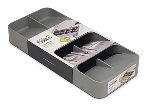 Joseph Joseph DrawerStore Compact Cutlery Organizer Kitchen Drawer Tray, Large, Gray