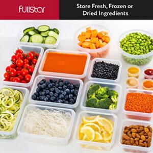 Fullstar 50-piece Food storage Containers Set with Lids, Plastic Leak-Proof BPA-Free Containers for Kitchen Organization, Meal Prep, Lunch Containers (Includes Labels & Pen)