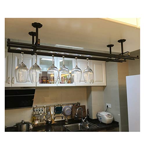 WXXGY Red Wine Glass Holder Simple Upside Down Home Wine Glass Holder Hanging Modern Goblet Holder Hanger Counter Bar Hanging Cup Holder/Single Row/80Cm
