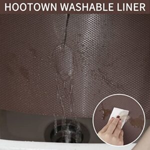 HooTown Shelf Liner Kitchen Cabinet Drawer Mats 17.5 Inch Wide x 6.5 Feet Long, Non Skid EVA Plastic Washable Oil Proof Pad for RV Drawer, Dish Plate Slippery Protection,Coffee