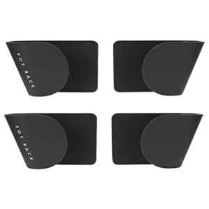 frcolor 4pcs pot lid holder wall- mounted pot lid storage rack punch- free pan cover hanger cutting board stand kitchen tools shelf for cupboard cabinet door organizer black