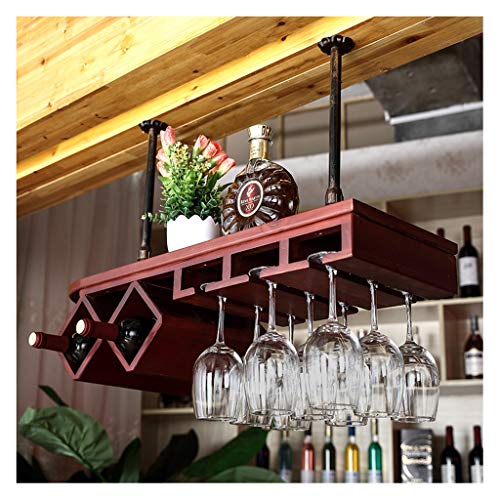 WXXGY Household Solid Wood Wine Glass Holder Simple Upside Down Living Room Glass Holder Bar Decoration Wine Rack Hanging Solid Wood Goblet Holder/C/100X28Cm