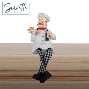 Chef Kitchen Décor Shelf Sitters with Long Legs - Wine