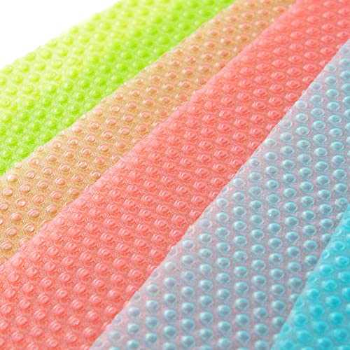 BOPART 8Pcs Refrigerator Liners Washable Fridge Shelf Liners Mats for Freezer Glass Shelves Kitchen Cabinets Cupboards Drawers (17.7" x 11.4", Pink)