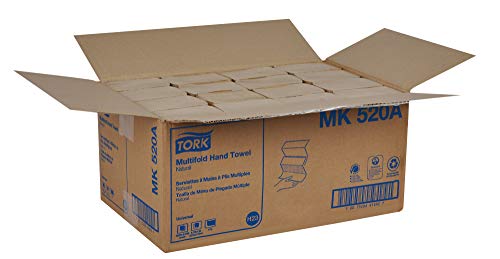 Tork Multifold Hand Towel Natural H2, Universal, 100% Recycled Fibers, 16 x 250 Sheets, MK520A