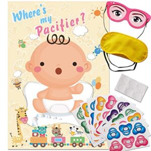 pin the pacifier on the baby game – baby shower party favors and game – pin the dummy on the baby game