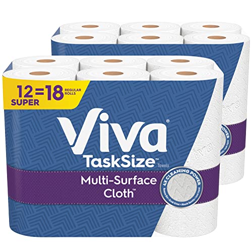 Viva Multi-Surface Cloth Paper Towels, Task Size - 12 Super Rolls (81 Sheets per Roll)