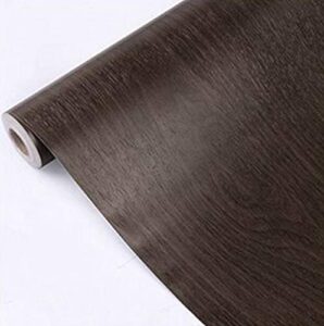 hoyoyo 17.8 x 118 inches self-adhesive shelf liner, self-adhesive shelf liner dresser drawer paper wall sticket home decoration, dark brown wood grain