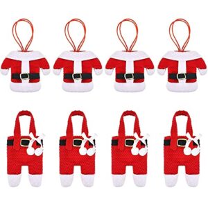 warmstor 8 pieces christmas santa claus silverware holders tableware holder knife fork pouch bag for xmas tree, restaurant hotel party holiday festival celebration table decoration