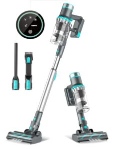 belife cordless vacuum cleaner, 25kpa suction stick vacuum, max 40mins runtime, 380w brushless motor, led touch display, 6 in 1 lightweight handheld vacuum for hard floor carpet car pet hair