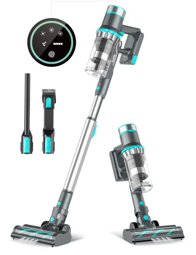 Belife Cordless Vacuum Cleaner, 25Kpa Suction Stick Vacuum, Max 40mins Runtime, 380W Brushless Motor, LED Touch Display, 6 in 1 Lightweight Handheld Vacuum for Hard Floor Carpet Car Pet Hair