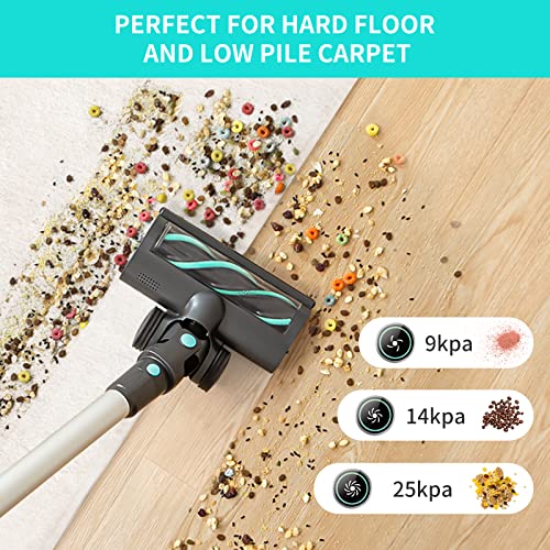 Belife Cordless Vacuum Cleaner, 25Kpa Suction Stick Vacuum, Max 40mins Runtime, 380W Brushless Motor, LED Touch Display, 6 in 1 Lightweight Handheld Vacuum for Hard Floor Carpet Car Pet Hair