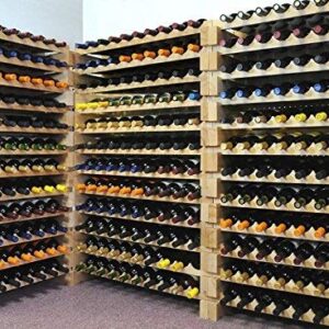 Modular Wine Rack Pine Wood 32-96 Bottle Capacity Storage 8 Bottles Across up to 12 Rows Stackable Newest Improved Model (48 Bottles - 6 Rows)