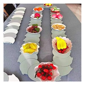 rotating party turntable for rectangular tables abs material is easy to assemble lazy susan modular design kitchen dinner turningtable tray l100/120/140/160cm
